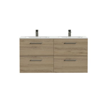 Tiger badkamermeubel Studio 120cm chalet eik/wit met RVS greep