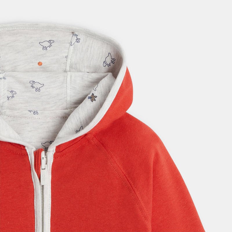 Sweat zippé à capuche réversible orange bébé garçon Orange