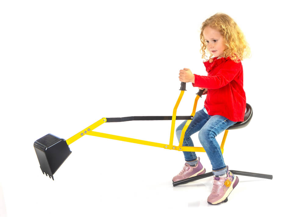 Outdoor active Metall Schaufelbagger, gelb und schwarz, Outdoorspielzeug, ca. 115x31x85 cm, ab 3 Jahren