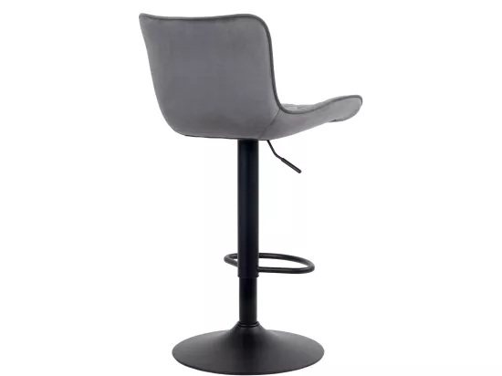 Lot de 2 Tabourets de bar - Velours & Métal - Gris foncé - Emma
