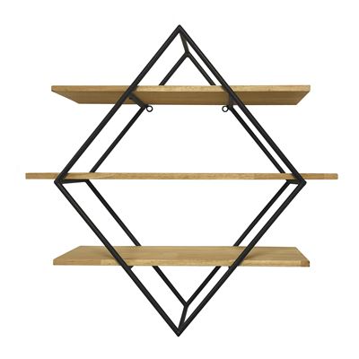 Etagère murale bois et métal