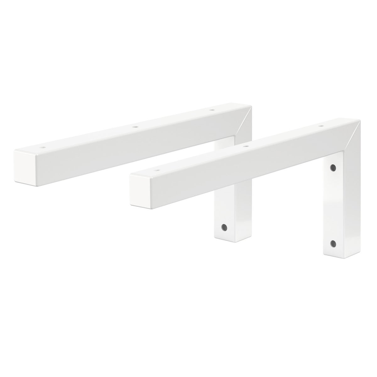 ML-Design 2-delige set L-vormige wandconsoles voor wastafels, 300x150 mm, wit, staal, design wastafelconsole, wandbevestiging voor wastafelblad, planchetconsole, planchethouder