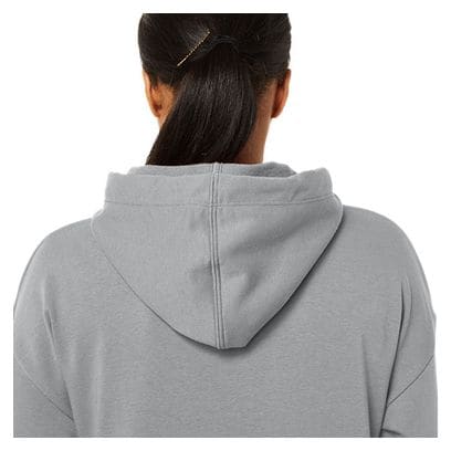 Sweat à capuche Asics Big Logo Gris Femme