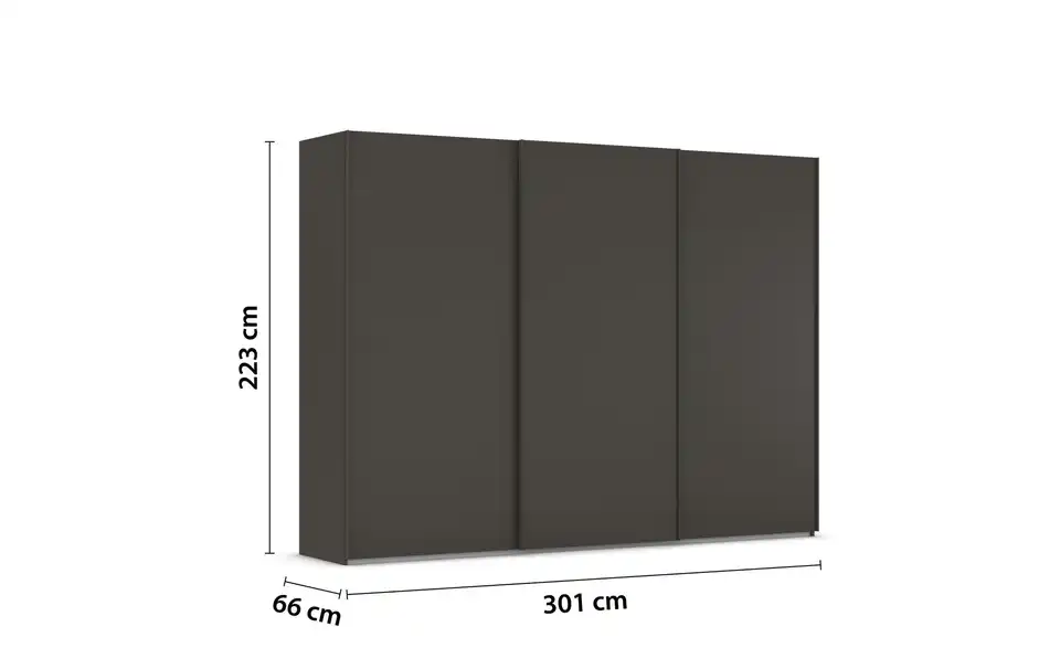 Schwebetürenschrank Fifty 301 cm 3 Stück