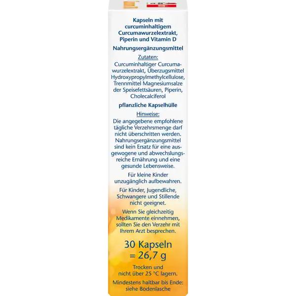 aktiv Curcuma 750 mit Curcumin + Vitamin D3 1000 I.E.
