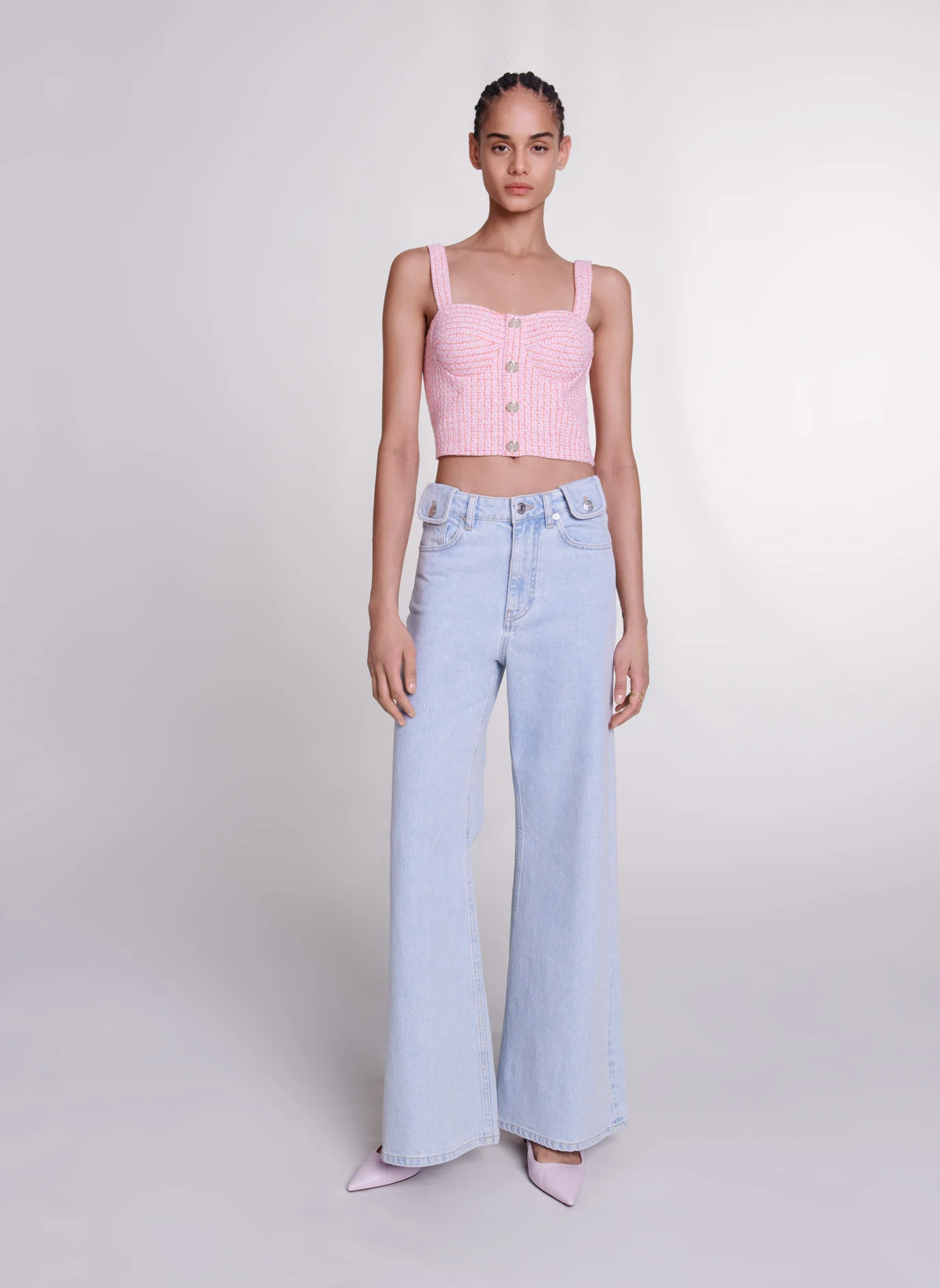 Jean patte d'eph en coton mélangé | Bleu