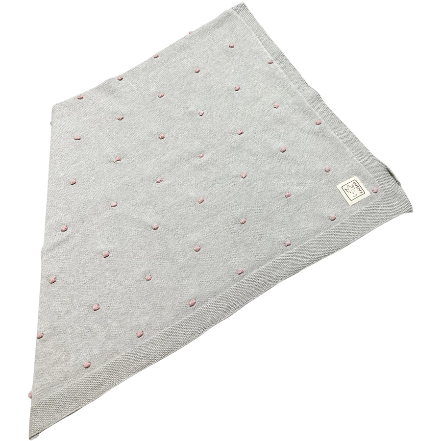 Kaiser Babydecke KNOTS organic cotton light greyknots rose