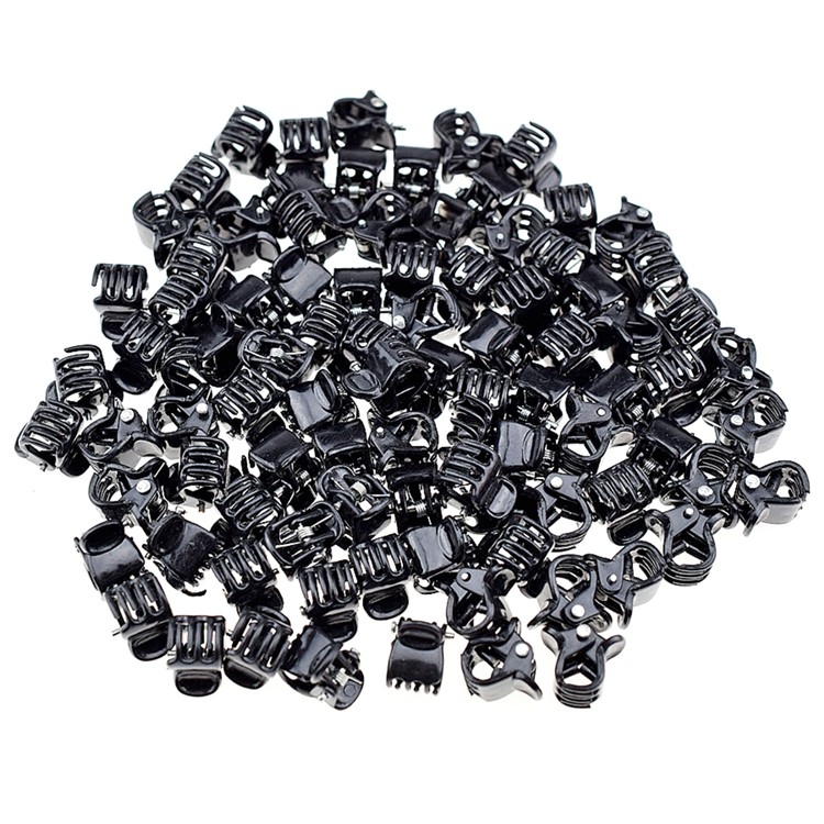 (120er Set) 15mm Mini Haarspangen Klammer Krallen Clips Haarschmuck - Schwarz