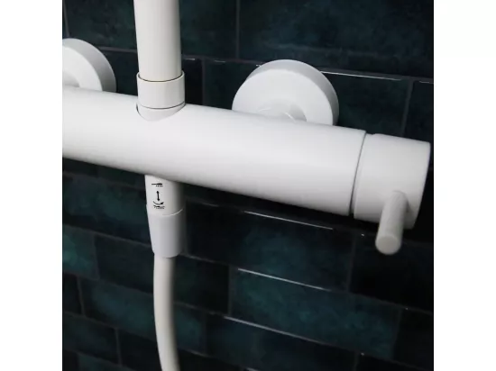 Luisa colonne de douche mécanique blanche - Essebagno