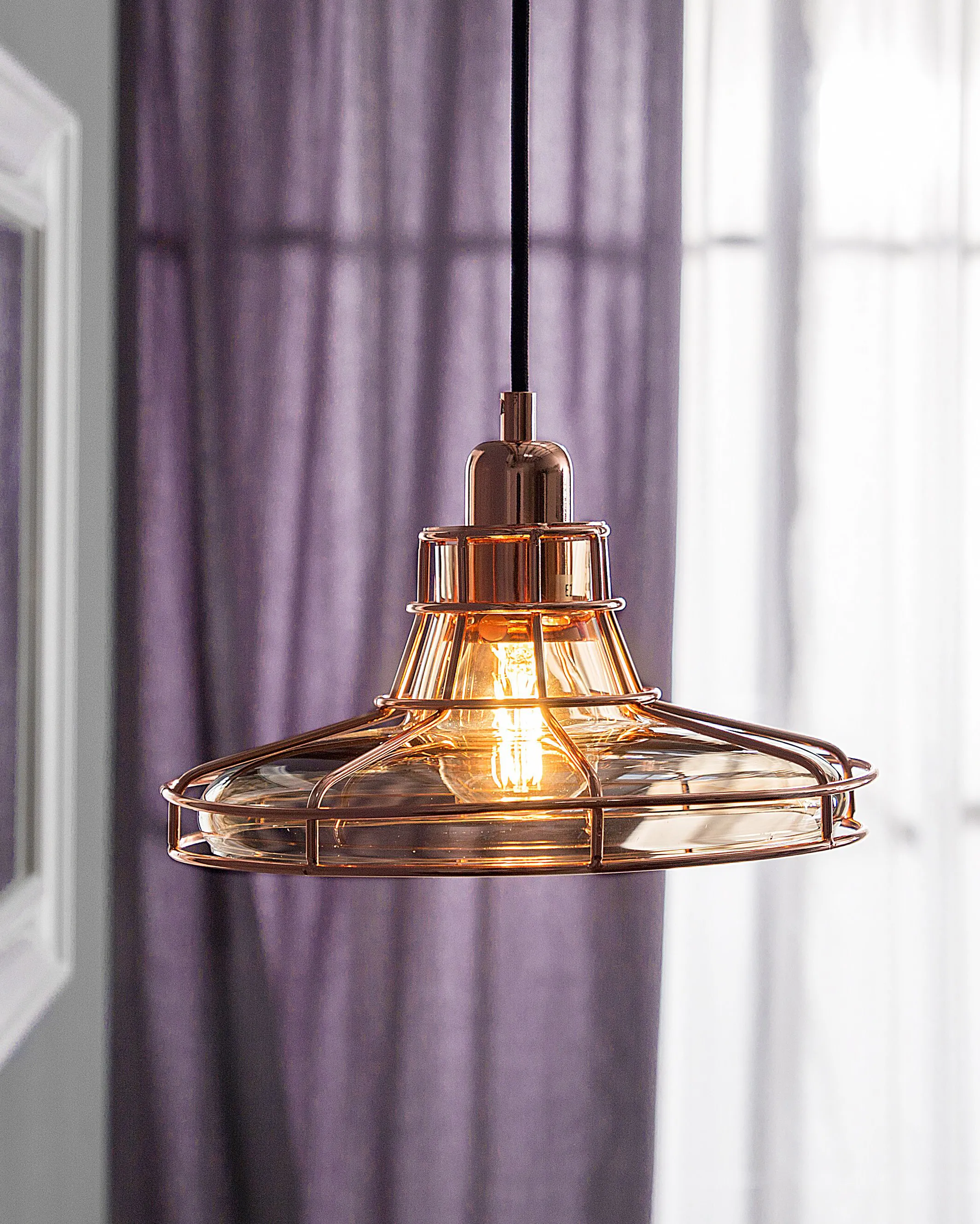 Hanglamp TORRE Glas Koper