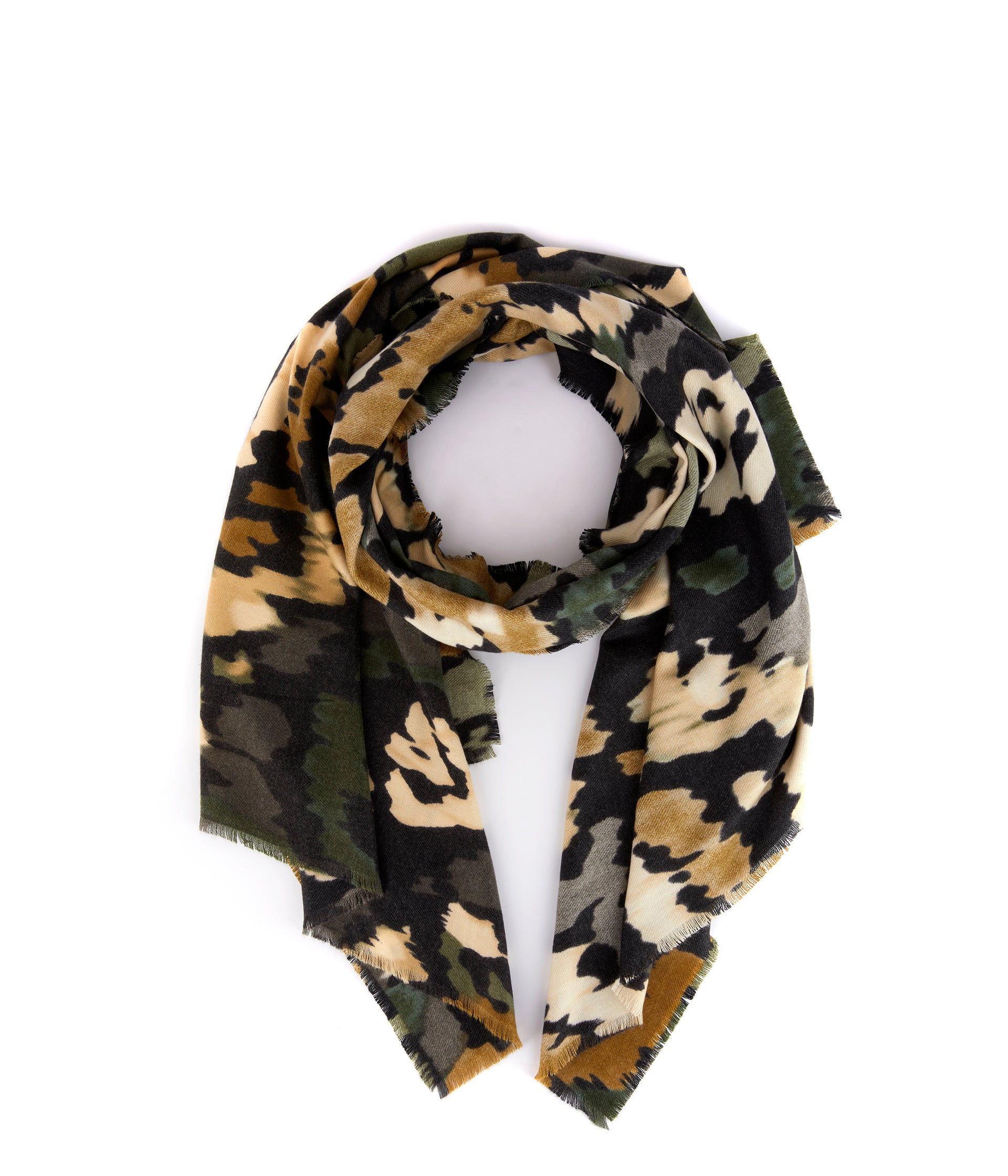 Echarpe vert camouflage Cloelia