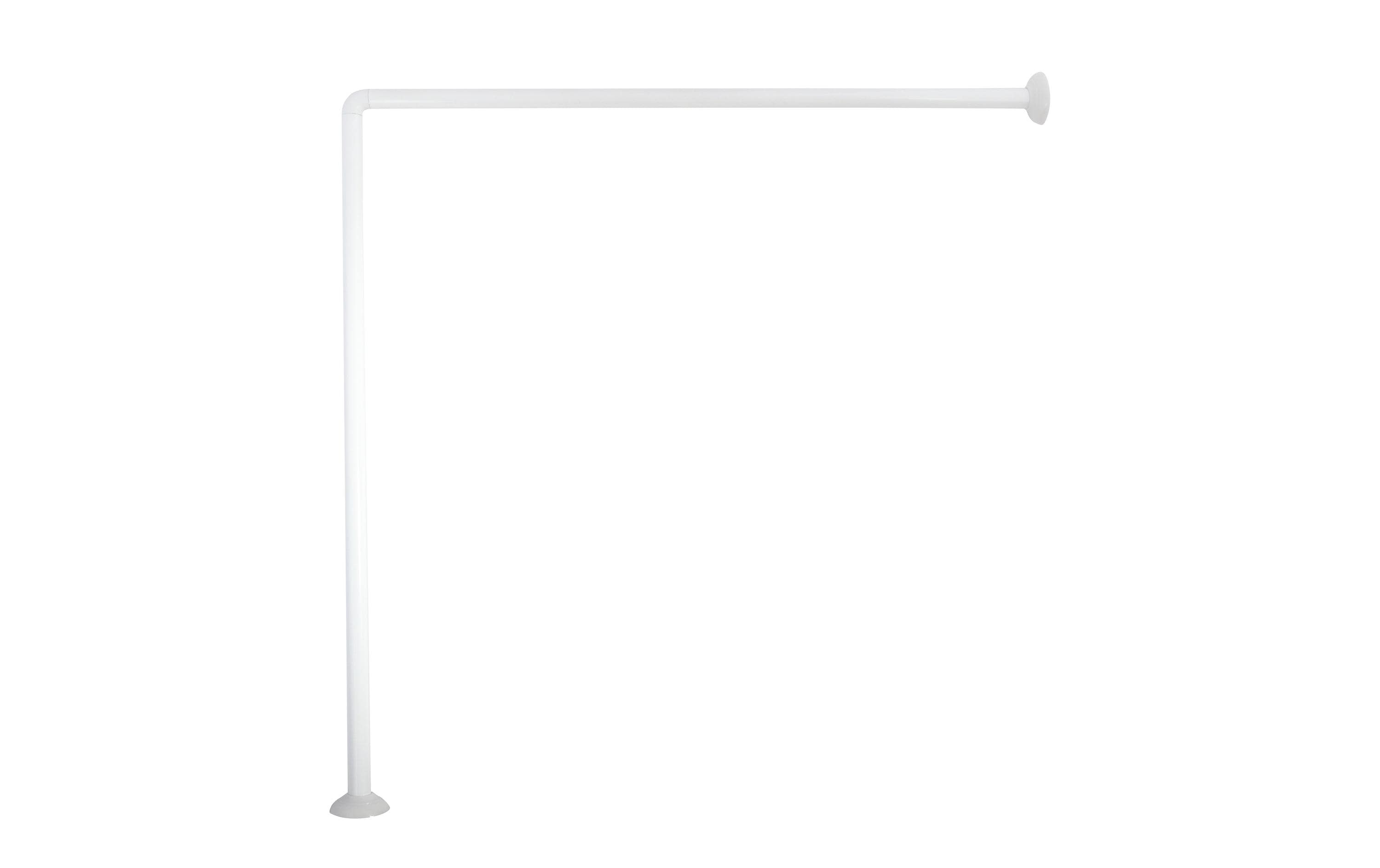 Duschvorhangstange 3-teilig 80 x 2.5 cm, WeissModulare Duschvorhangstange aus Aluminium