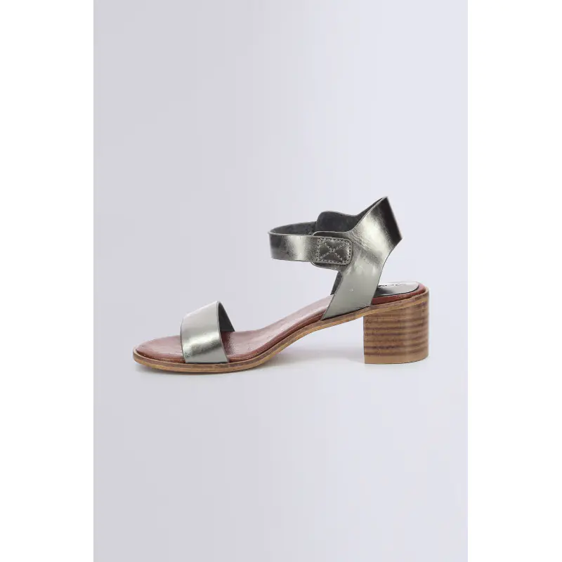 VOLOU ARGENT FONCÉ SANDALES Cuir Femme