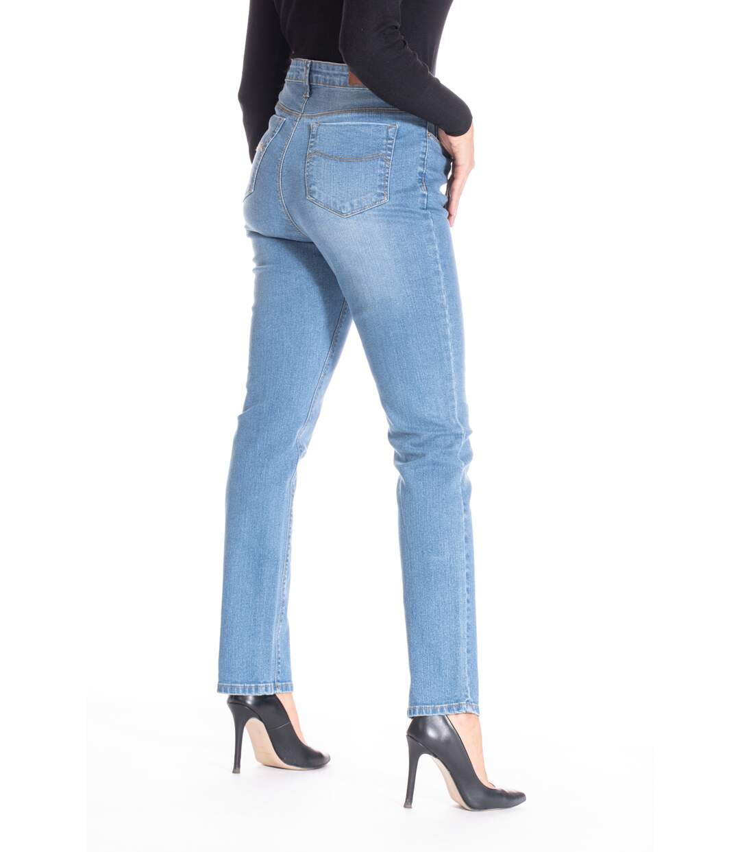 Jeans coupe droite denim stretch brossé ZOE BLEU