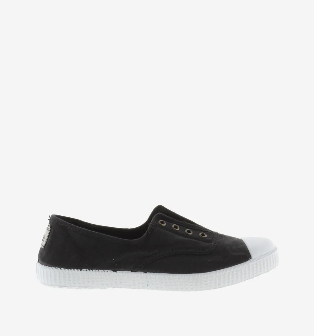 1915 INGLESA TENNIS TOILE DREC® ÉLASTIQUE Baskets en toile avec élastique pour femme NEGRO