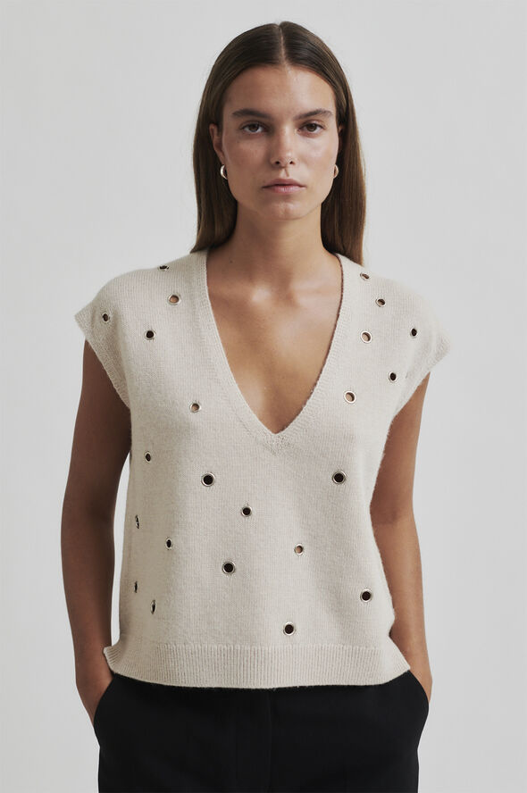 Second Female Camra Knit Vest Summer sand
