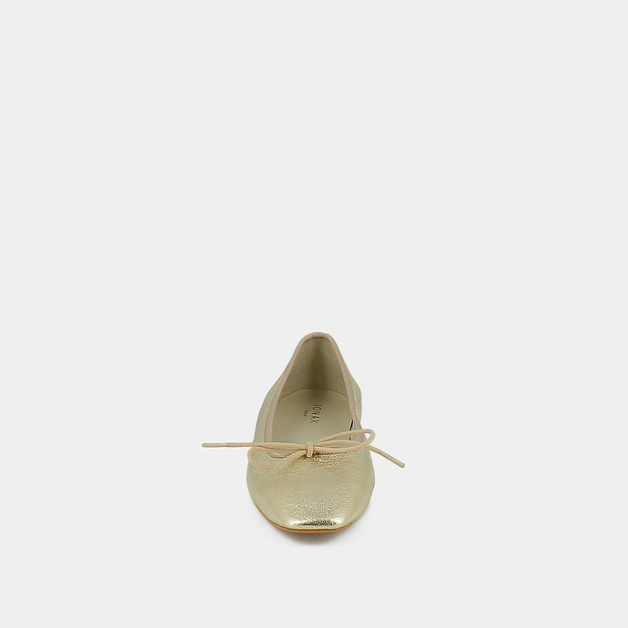 Ballerines  en cuir métallisé platine