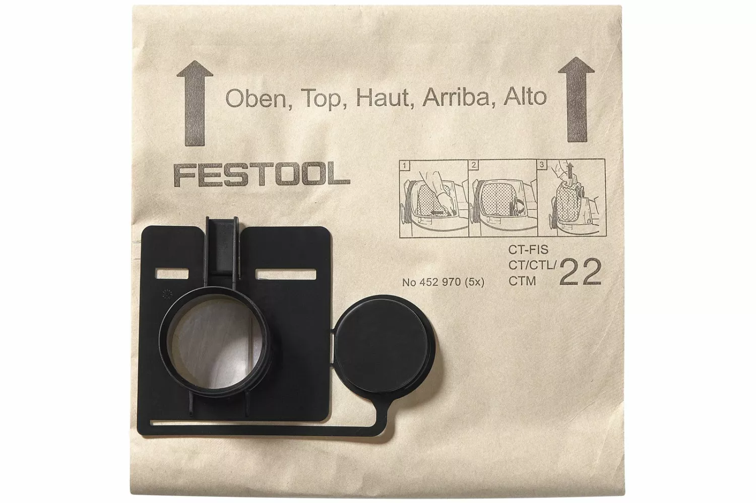Festool 452970 FIS-CT/CTL/CTM 22/5 Filterzak voor CT 22 (5st) - 452970