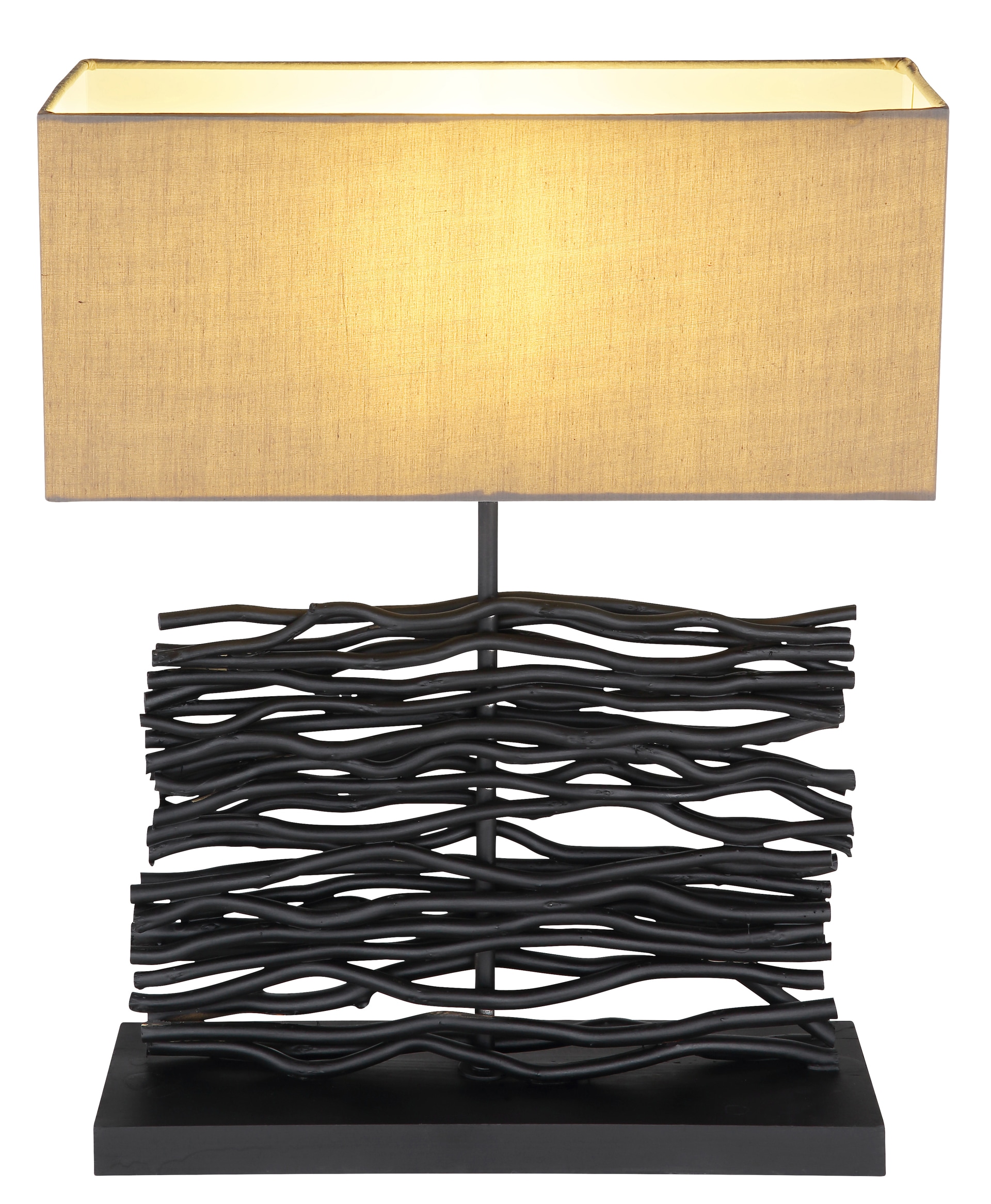 GLOBO Retrofit Tischlampe Jamie Schwarz /Grau 40x15cm H50cm