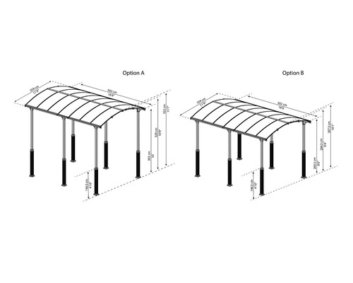 Palram enkele carport – Canopia Alpine 5000 359 x 507 cm antraciet