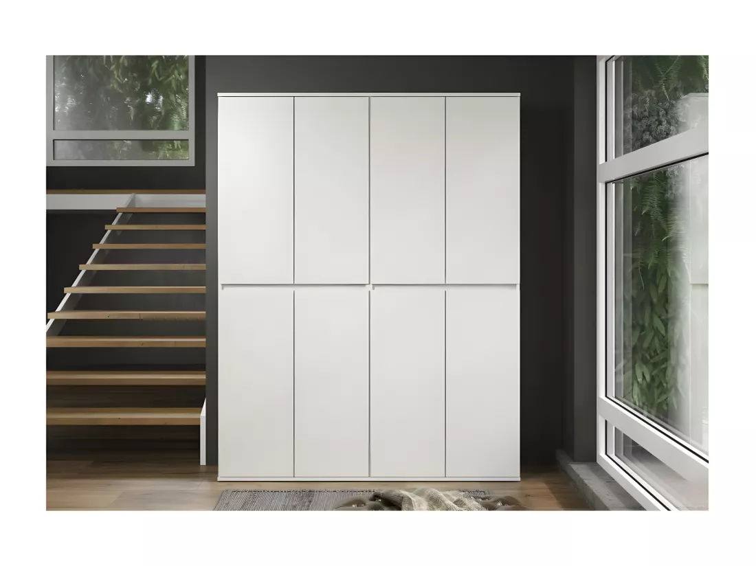 Nevada armoire de rangement 8 portes blanc.