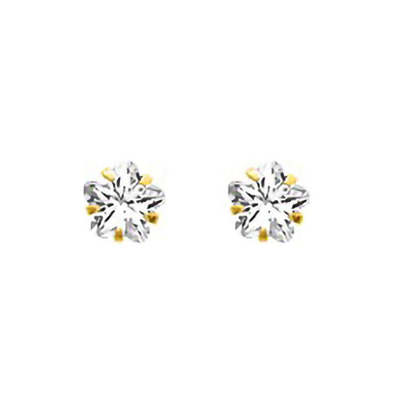 Boucles d'oreilles femme - Oxyde de zirconium - Or 18 Carats - Étoile