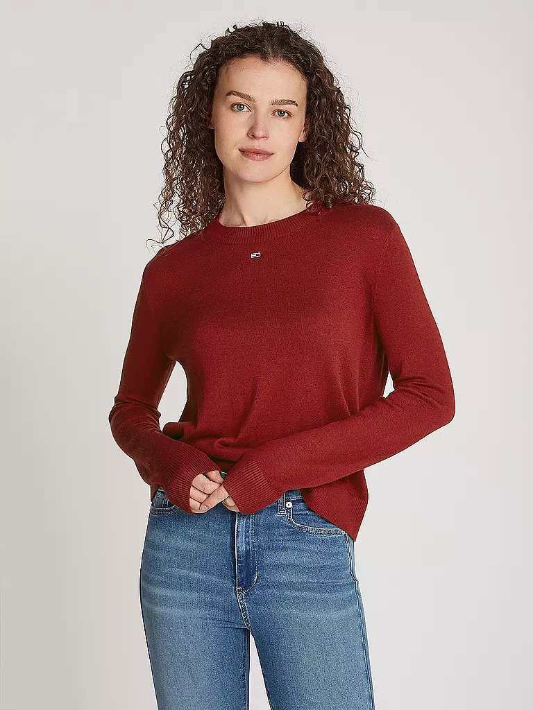 TOMMY JEANS Pullover rot