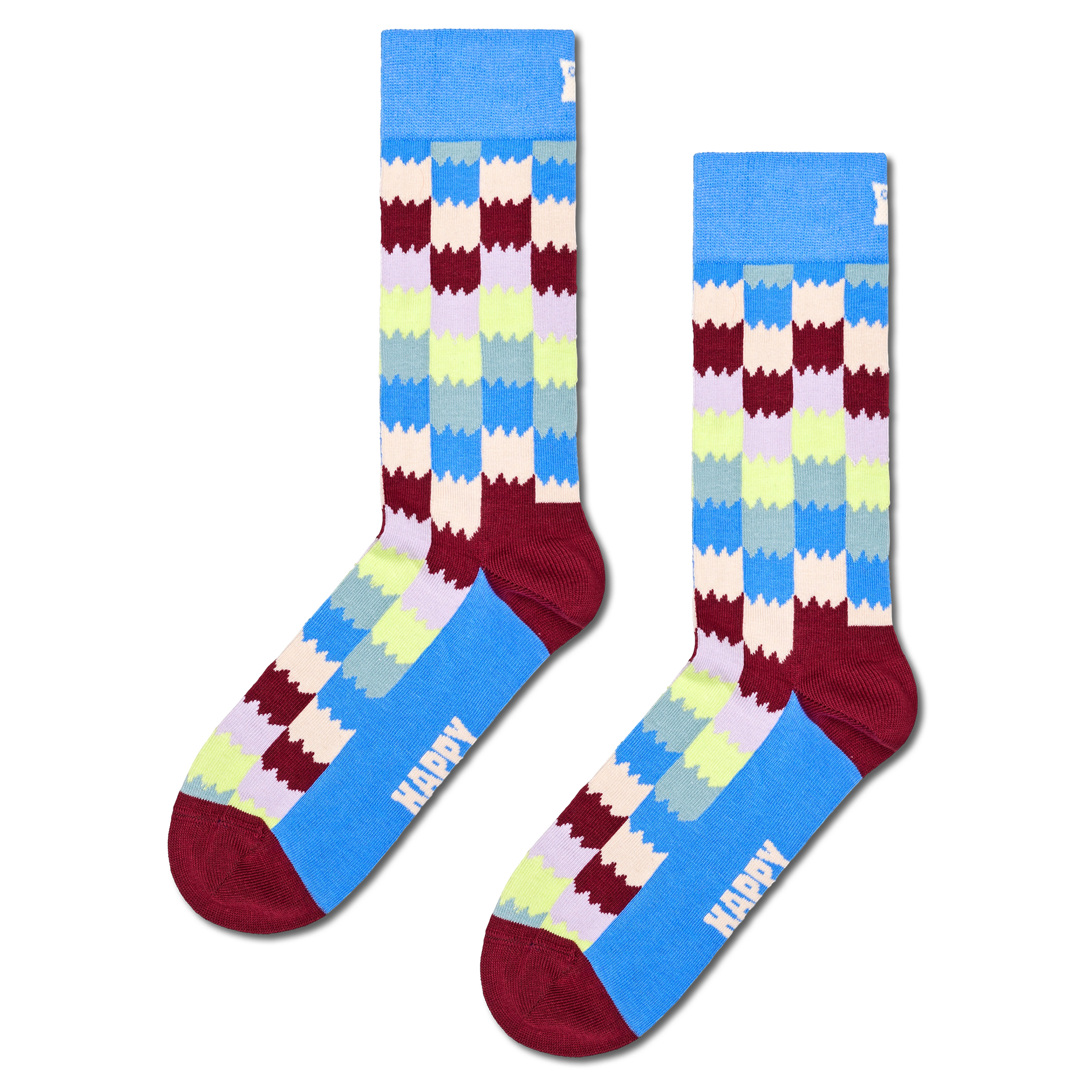 DIZZY CHECK - Chaussettes en coton mélangé | Bleu