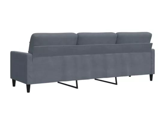 Canapé à 3 places Gris foncé 210 cm Velours