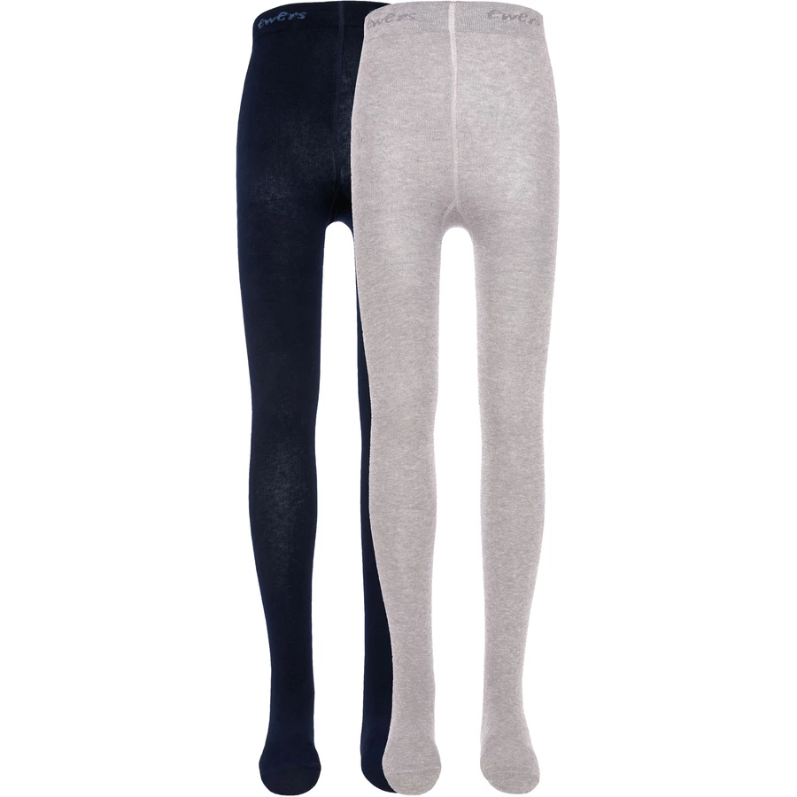 Ewers Kinderstrumpfhose 2er Pack Uni graumarine