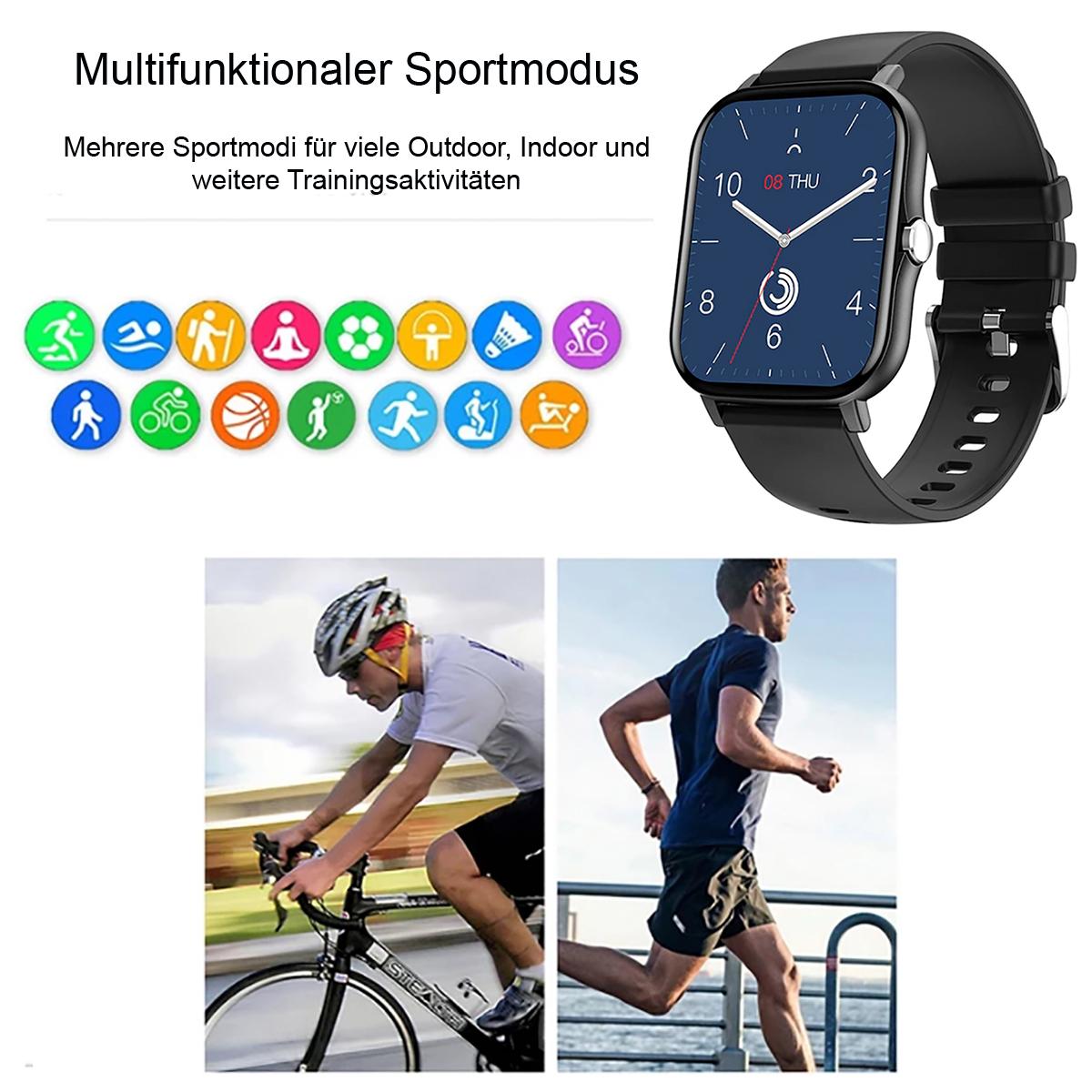 TPFNet Smart Watch / Fitness Tracker IP67 - Silikon Armband - Android & IOS - Gold