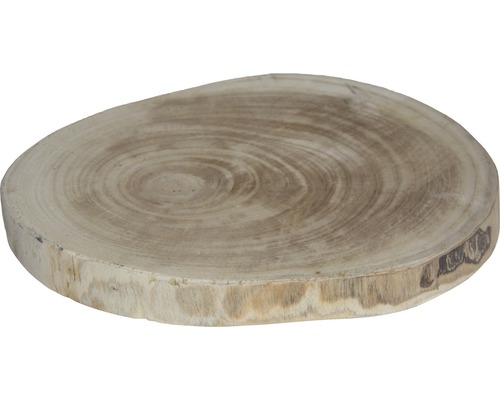 Decoratief bord, boomschijf hout, Ø 30 cm, beigebruin