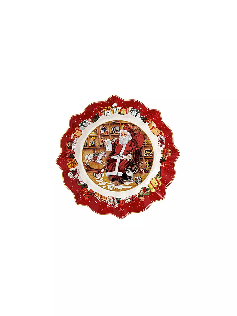 VILLEROY & BOCH Toy's Fantasy Schale groß, Santa liest Wunschzettel 25x25x4cm bunt