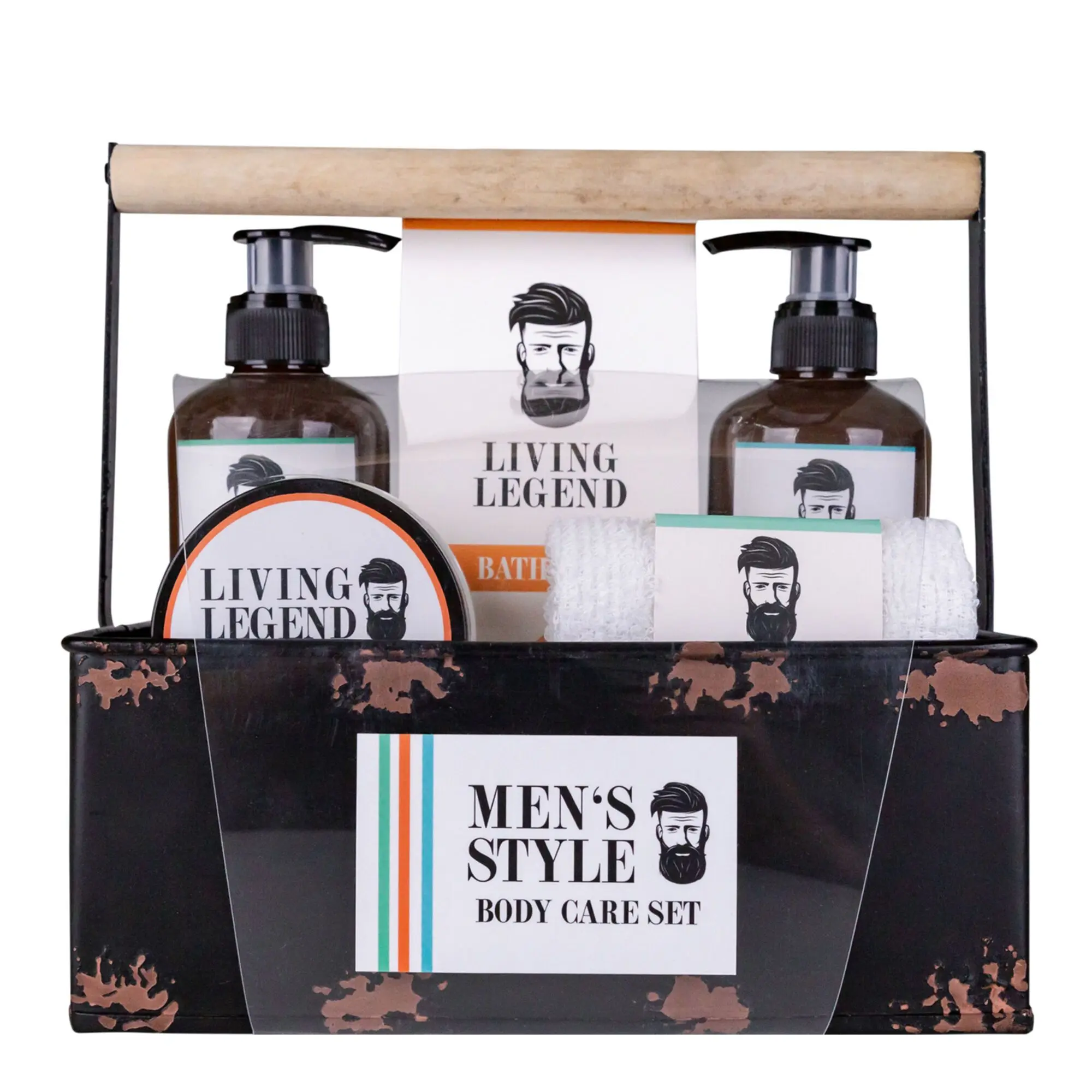 Tentation - Coffret Homme Gel Douche, Shampoing, Cire Cheveux, Sel de Bain & Serviette- Coffret soin