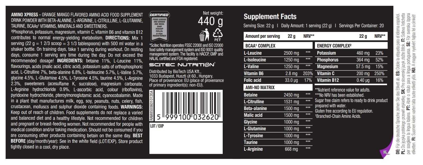 Scitec Nutrition Fat-NO Xpress 440 g