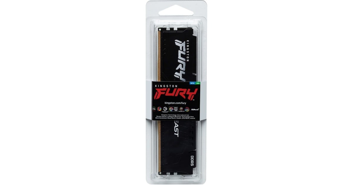 Kingston FURY16 GB DDR5-5600 werkgeheugen  (Zwart, KF556C40BB-16, Beast, XMP)