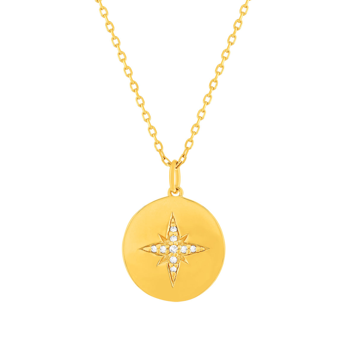 Collier plaqué or jaune zirconias 48cm
