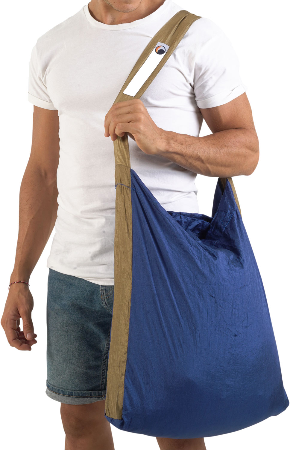 Ticket to the Moon Eco Bag Large Umhängetasche 30 Liter Royal Blue / Brown