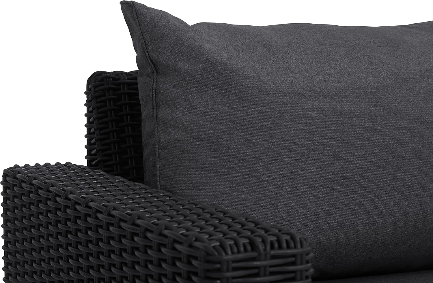 Allibert by Keter Gartenlounge Sessel California, graphit/cool grey, 2er Set, inkl. Sitz- und Rückenkissen, Kunststoff, runde Rattanoptik, 83 x 68 x 72 cm