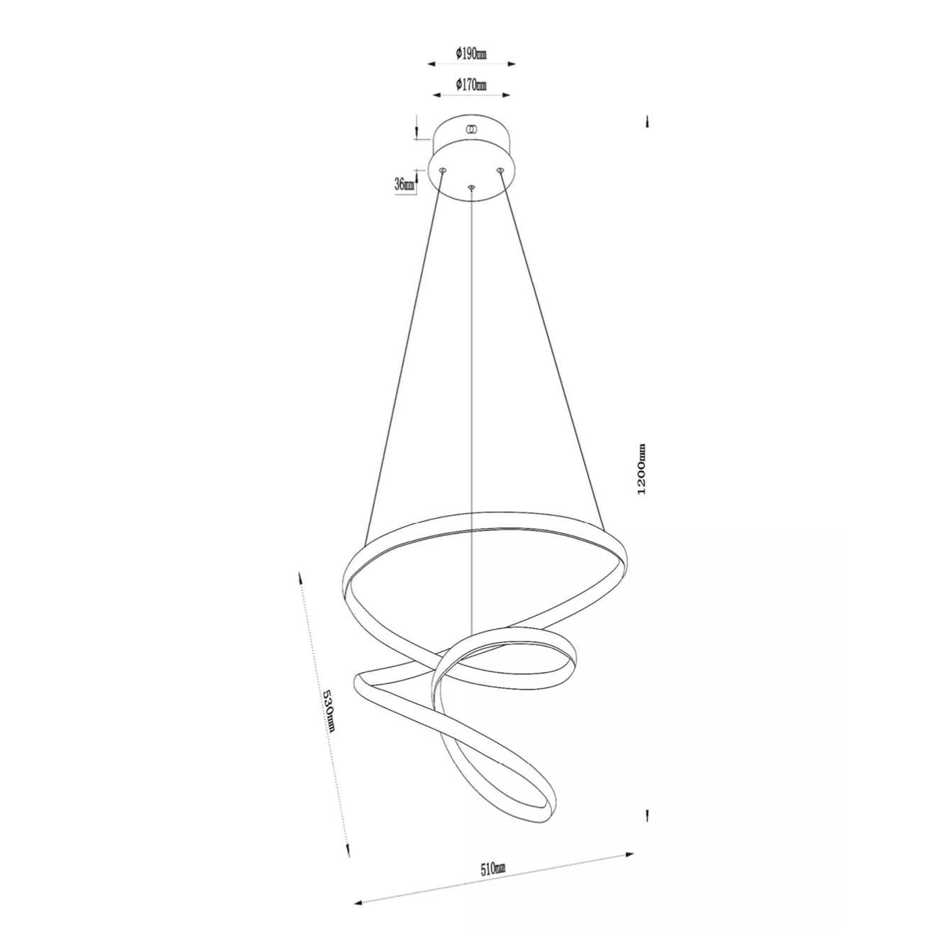 Hanglamp Espiral taupe