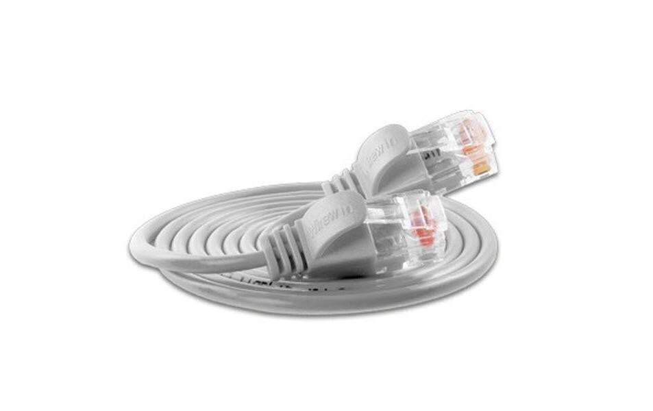 Slimpatchkabel RJ-45 - RJ-45, Cat 6, UTP, 1 m, WeissLightpatchkabel rund, ungeschirmtes Twisted-Pair-Kabel (U/UTP) mit Klinkenschutz