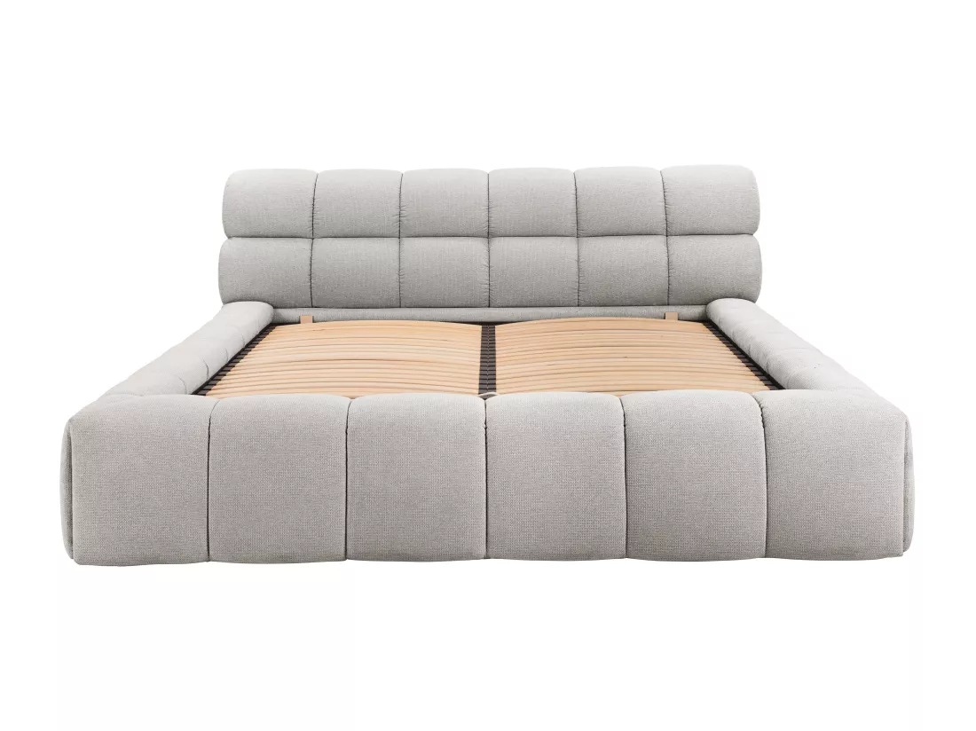 Lit coffre 160 x 200 cm - Tissu - Gris clair - FORVIK de Pascal Morabito
