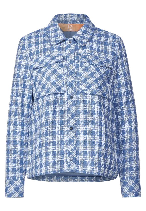 Kurze Bouclé Jacke - high blue