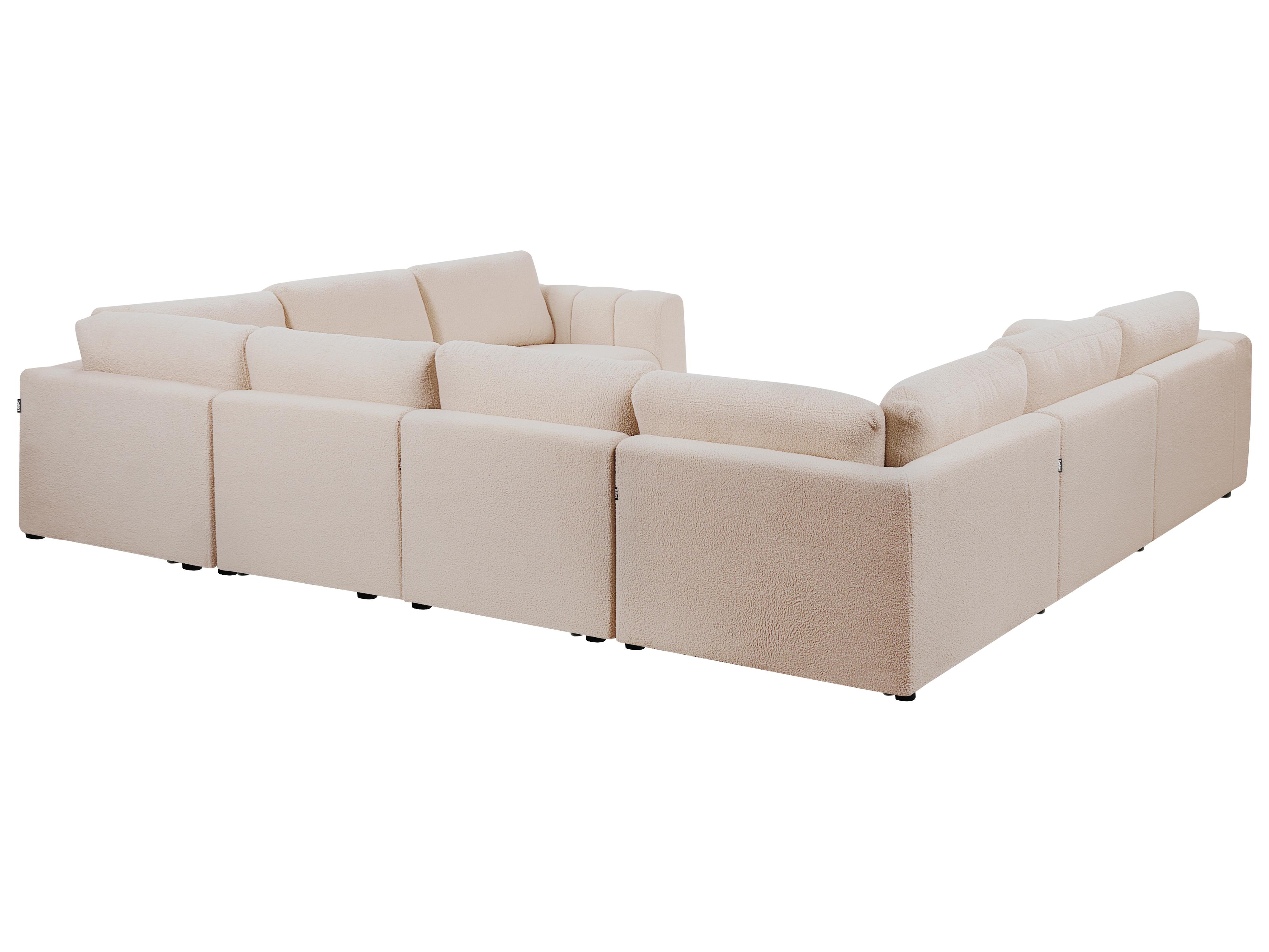 Modulaire U-vormige bank 8-zits KIVVIK Bouclé Beige