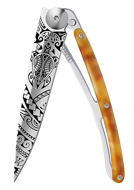 DEEJO - COUTEAU COUTEAU POLYNESIEN TORTUE CLAIRE TATOO 27