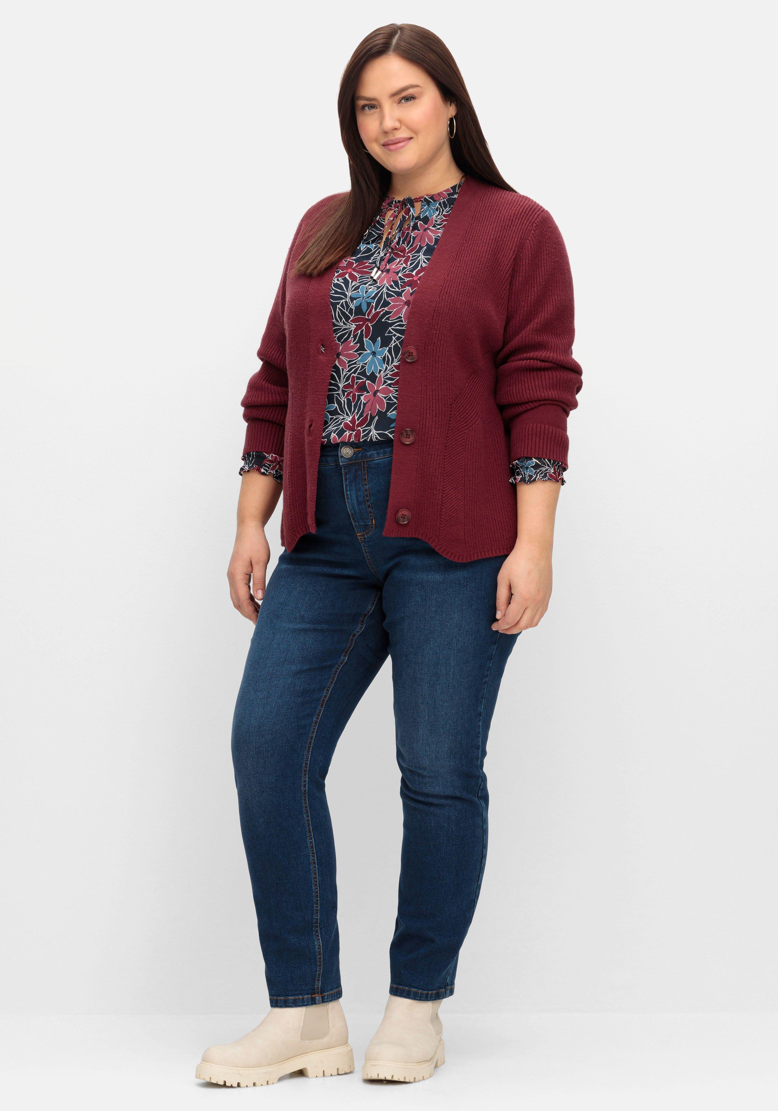 Strickjacke im Strickmuster-Mix