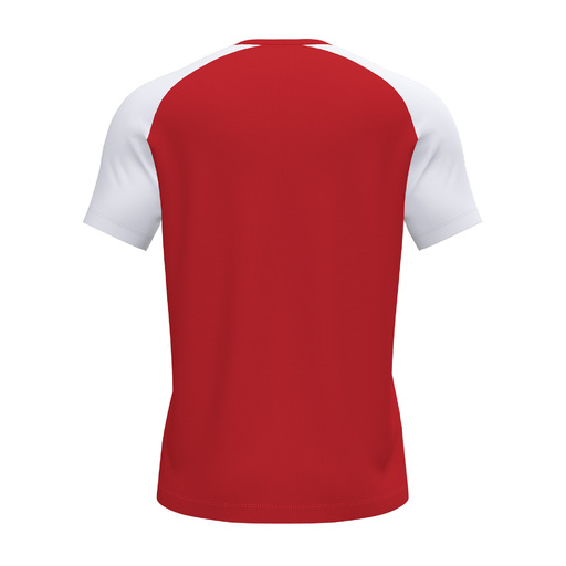 Camiseta Joma Academy IV de manga curta, vermelha e branca.