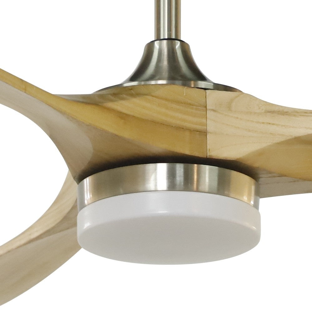CristalRecord Plafondventilator Yenbig Ã 152 cm licht hout mat chroom