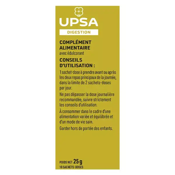 UPSA Betaína Citrato e Citrato de Cálcio Sem Açúcar para o Bem-Estar Digestivo - 10 sachês