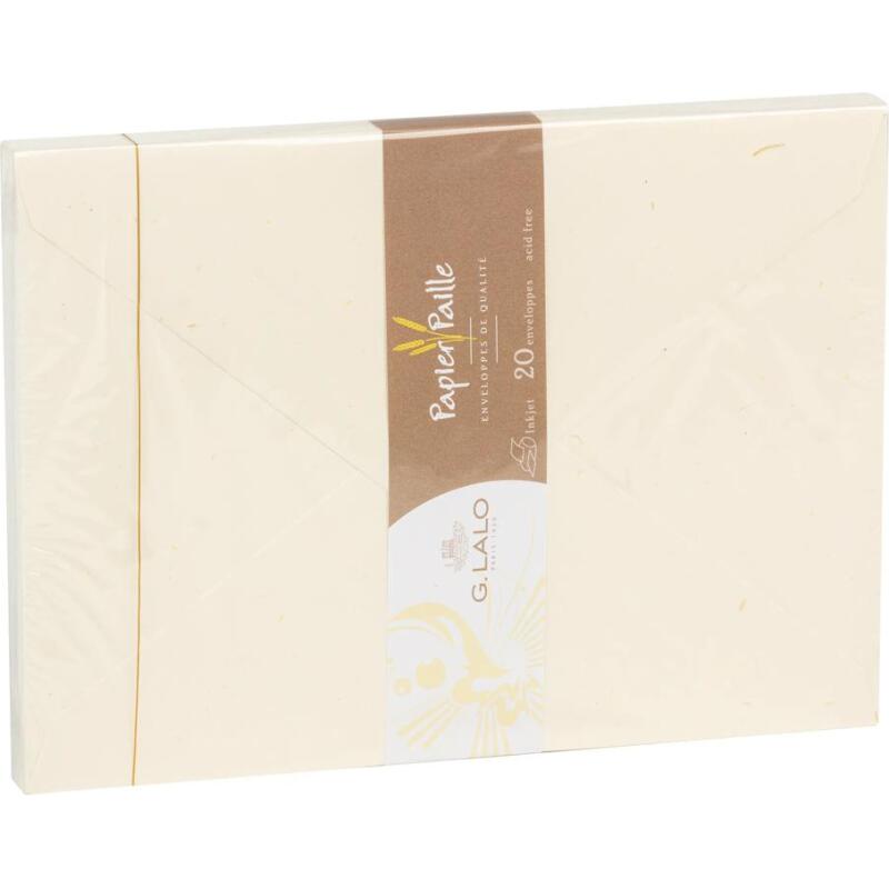 20 enveloppes C5 (162x229mm) paille naturelle gommées - ivoire